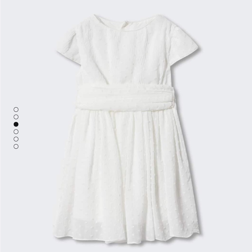 White short sleeve mango girls dress toddler size 2-3 years